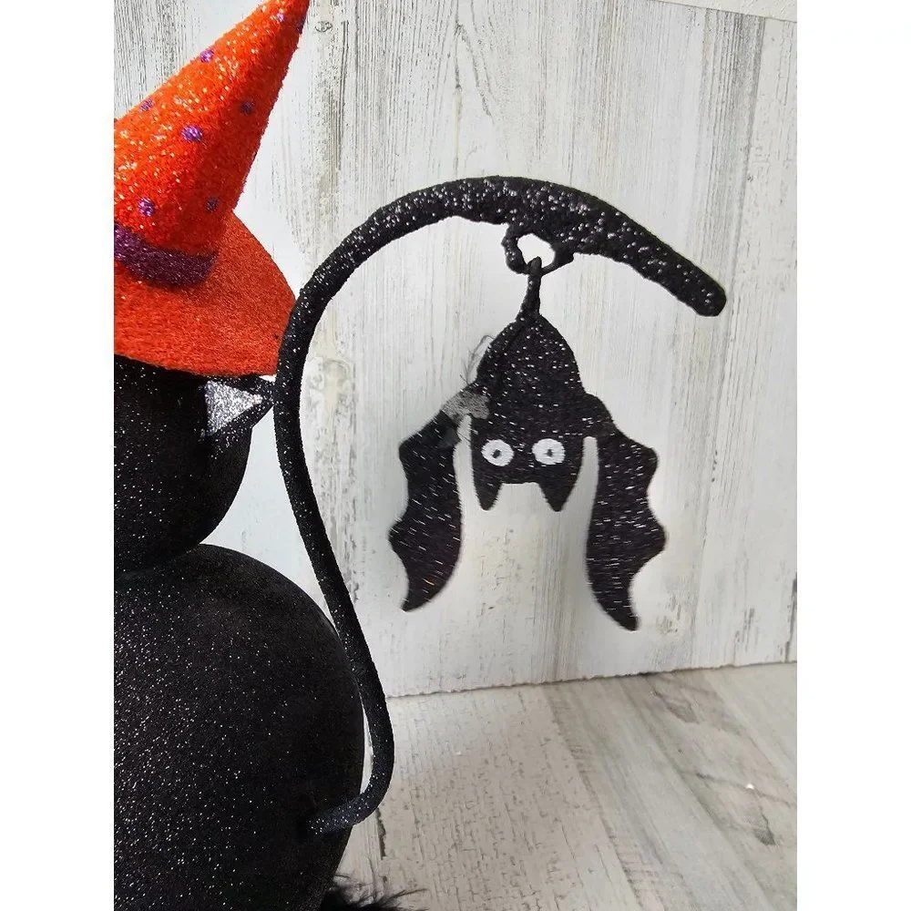 Pier 1 glitter cat bat Halloween vintage rare‎ decor fabulous glitter